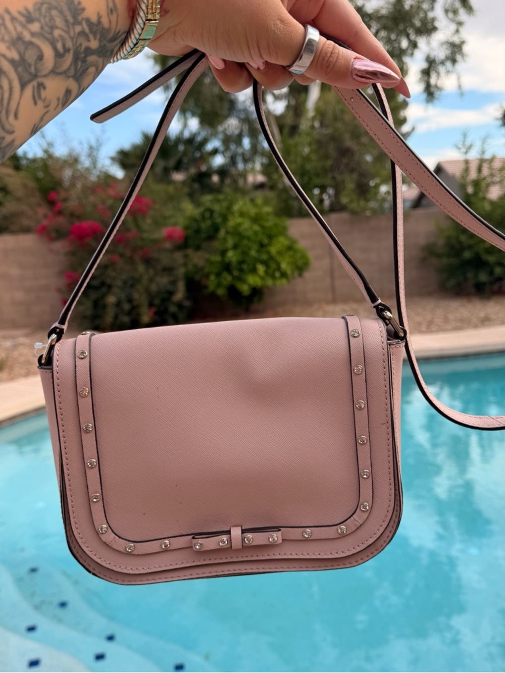 kate spade Blush Pink Studded Crossbody Bag